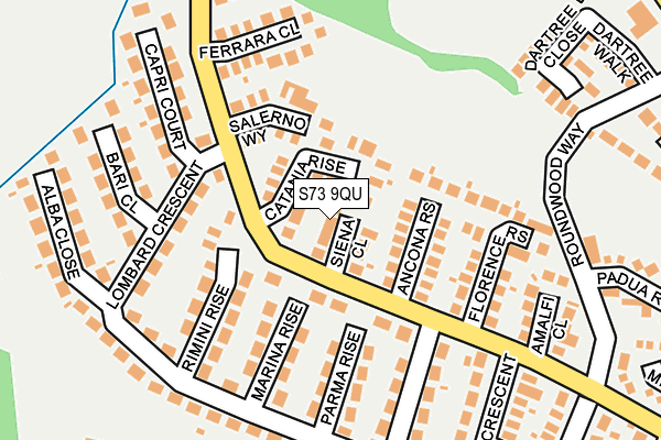S73 9QU map - OS OpenMap – Local (Ordnance Survey)