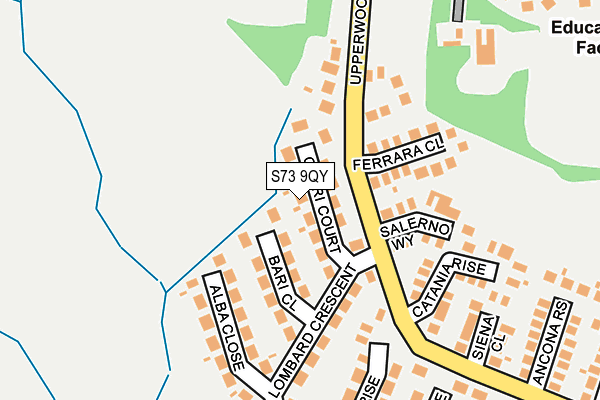 S73 9QY map - OS OpenMap – Local (Ordnance Survey)