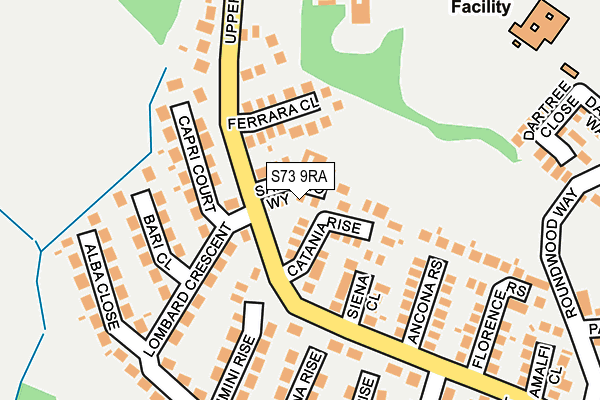 S73 9RA map - OS OpenMap – Local (Ordnance Survey)