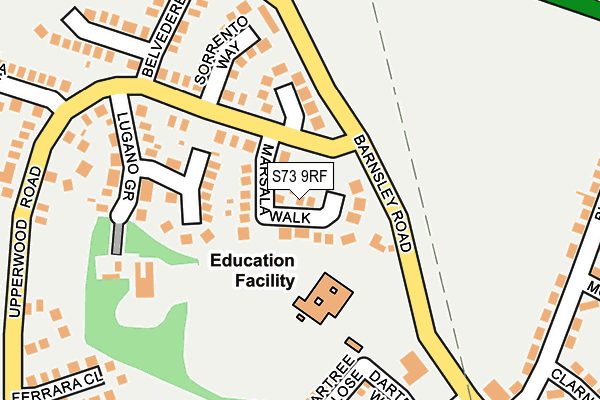 S73 9RF map - OS OpenMap – Local (Ordnance Survey)