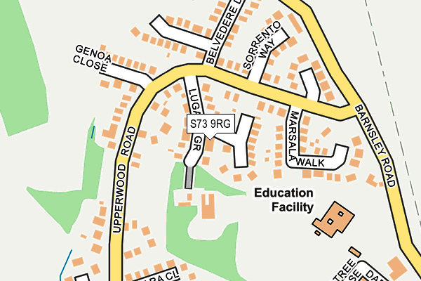 S73 9RG map - OS OpenMap – Local (Ordnance Survey)