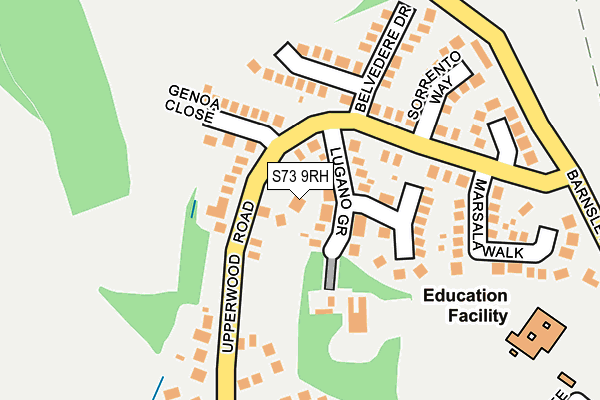 S73 9RH map - OS OpenMap – Local (Ordnance Survey)