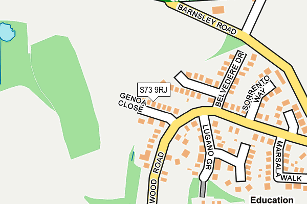 S73 9RJ map - OS OpenMap – Local (Ordnance Survey)