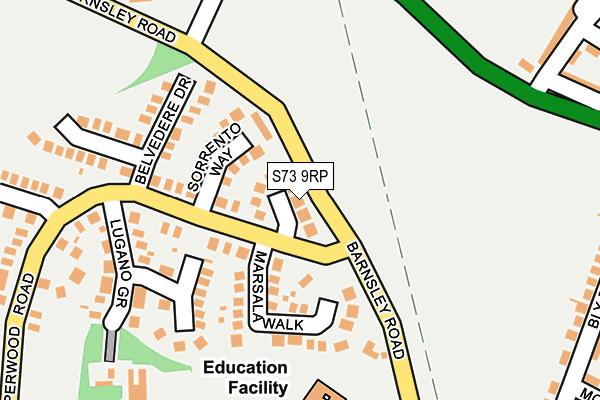 S73 9RP map - OS OpenMap – Local (Ordnance Survey)