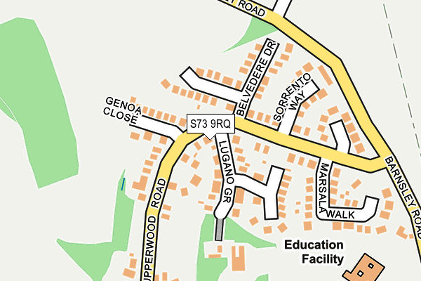 S73 9RQ map - OS OpenMap – Local (Ordnance Survey)