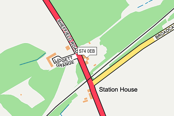 S74 0EB map - OS OpenMap – Local (Ordnance Survey)