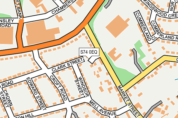 S74 0EQ map - OS OpenMap – Local (Ordnance Survey)