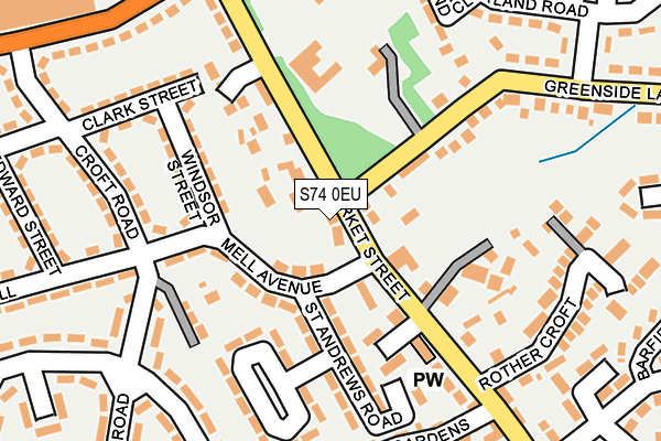 S74 0EU map - OS OpenMap – Local (Ordnance Survey)