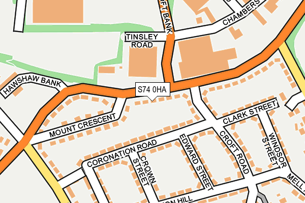 S74 0HA map - OS OpenMap – Local (Ordnance Survey)