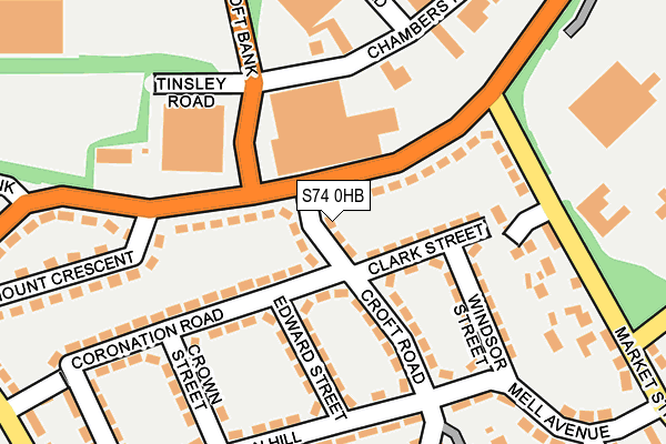 S74 0HB map - OS OpenMap – Local (Ordnance Survey)