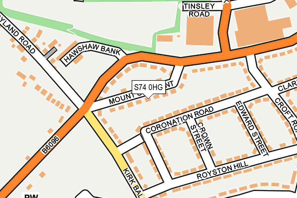 S74 0HG map - OS OpenMap – Local (Ordnance Survey)