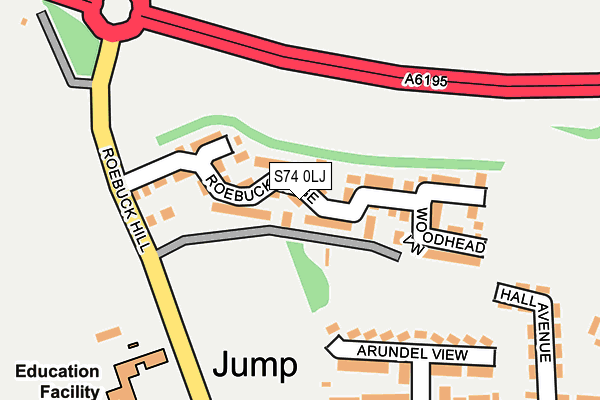 S74 0LJ map - OS OpenMap – Local (Ordnance Survey)