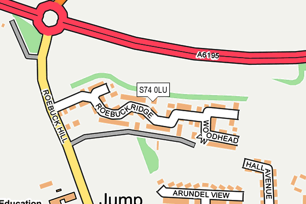 S74 0LU map - OS OpenMap – Local (Ordnance Survey)