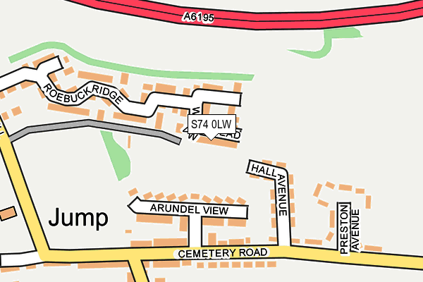 S74 0LW map - OS OpenMap – Local (Ordnance Survey)