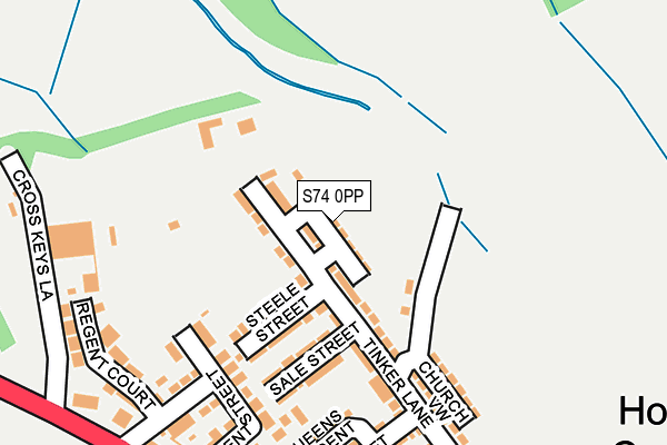 S74 0PP map - OS OpenMap – Local (Ordnance Survey)