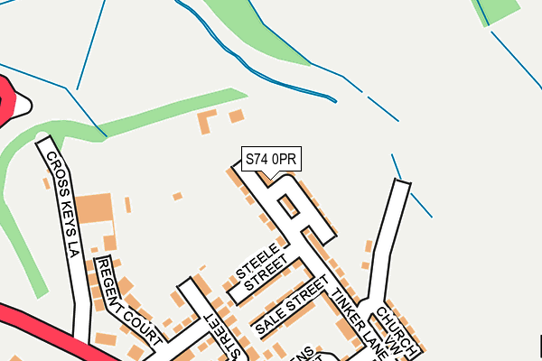 S74 0PR map - OS OpenMap – Local (Ordnance Survey)