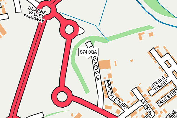 S74 0QA map - OS OpenMap – Local (Ordnance Survey)