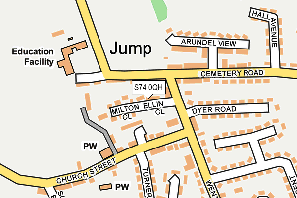 S74 0QH map - OS OpenMap – Local (Ordnance Survey)