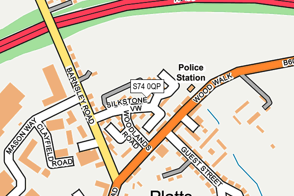 S74 0QP map - OS OpenMap – Local (Ordnance Survey)