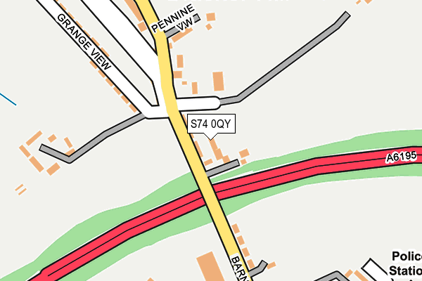 S74 0QY map - OS OpenMap – Local (Ordnance Survey)