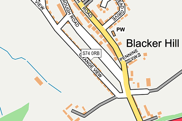 S74 0RB map - OS OpenMap – Local (Ordnance Survey)