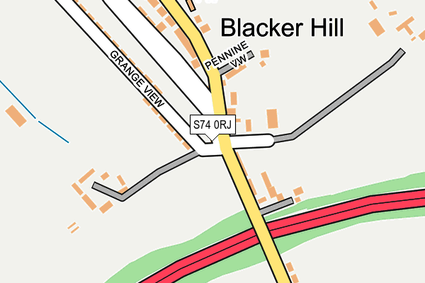 S74 0RJ map - OS OpenMap – Local (Ordnance Survey)