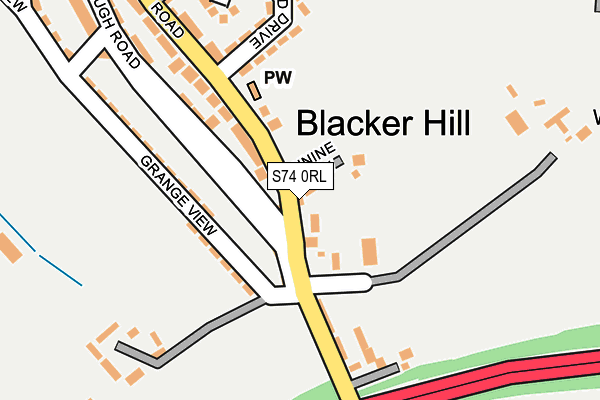 S74 0RL map - OS OpenMap – Local (Ordnance Survey)