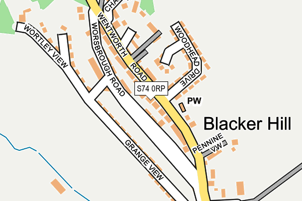 S74 0RP map - OS OpenMap – Local (Ordnance Survey)