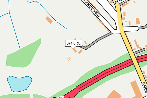 S74 0RQ map - OS OpenMap – Local (Ordnance Survey)