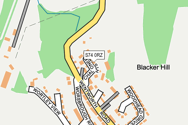 S74 0RZ map - OS OpenMap – Local (Ordnance Survey)