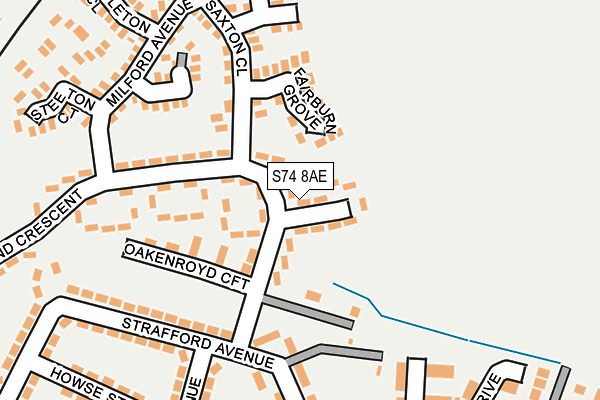 S74 8AE map - OS OpenMap – Local (Ordnance Survey)