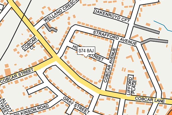 S74 8AJ map - OS OpenMap – Local (Ordnance Survey)