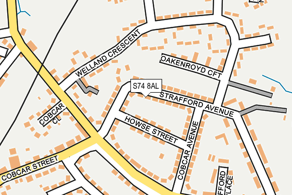 S74 8AL map - OS OpenMap – Local (Ordnance Survey)