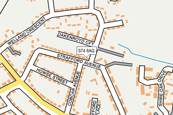 S74 8AQ map - OS OpenMap – Local (Ordnance Survey)