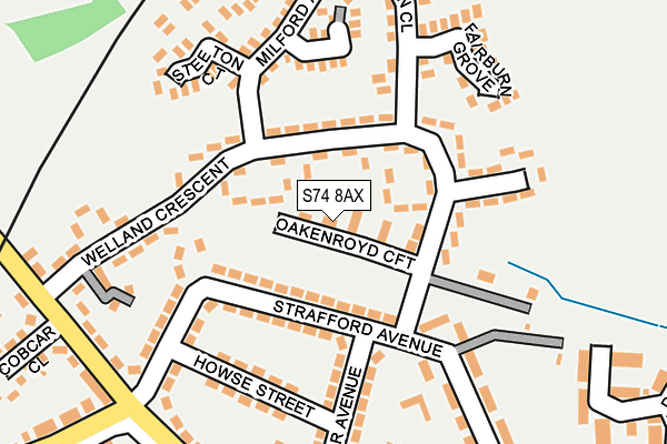 S74 8AX map - OS OpenMap – Local (Ordnance Survey)