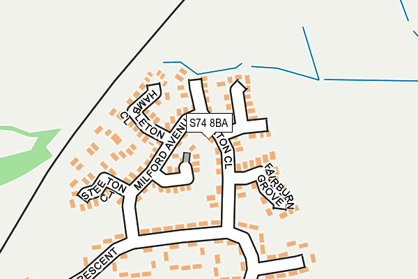 S74 8BA map - OS OpenMap – Local (Ordnance Survey)