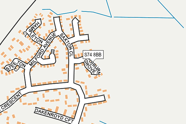 S74 8BB map - OS OpenMap – Local (Ordnance Survey)