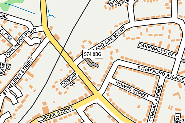 S74 8BG map - OS OpenMap – Local (Ordnance Survey)