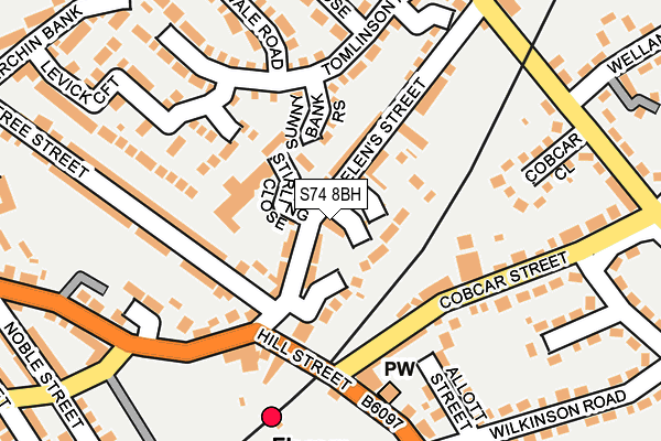 S74 8BH map - OS OpenMap – Local (Ordnance Survey)