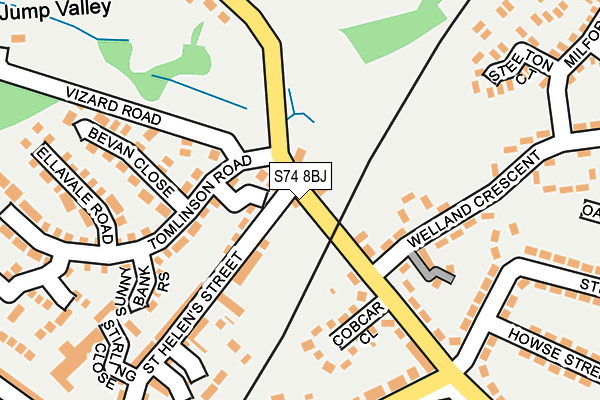 S74 8BJ map - OS OpenMap – Local (Ordnance Survey)