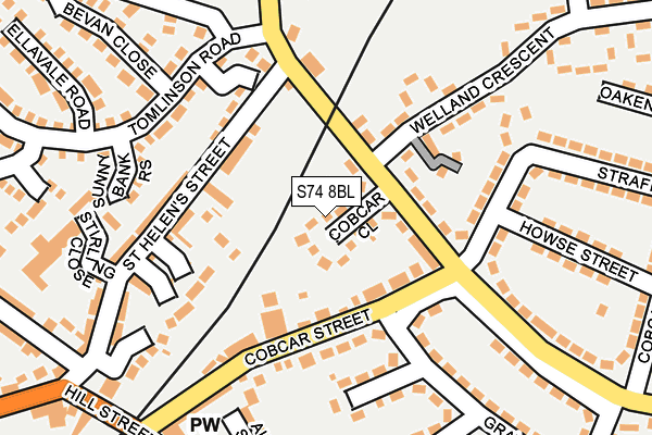 S74 8BL map - OS OpenMap – Local (Ordnance Survey)