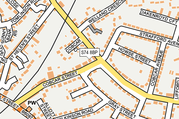 S74 8BP map - OS OpenMap – Local (Ordnance Survey)