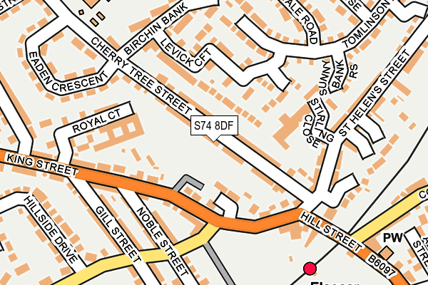 S74 8DF map - OS OpenMap – Local (Ordnance Survey)