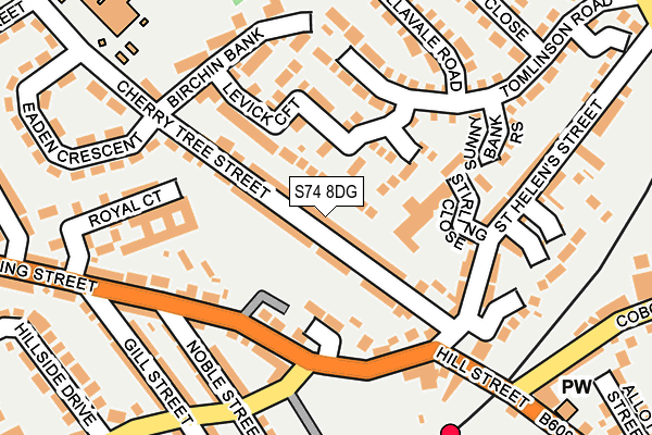 S74 8DG map - OS OpenMap – Local (Ordnance Survey)