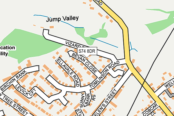 S74 8DR map - OS OpenMap – Local (Ordnance Survey)