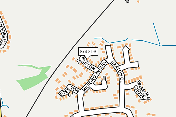 S74 8DS map - OS OpenMap – Local (Ordnance Survey)