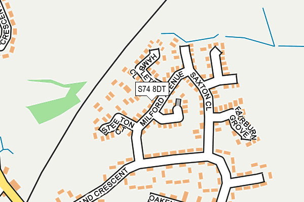 S74 8DT map - OS OpenMap – Local (Ordnance Survey)