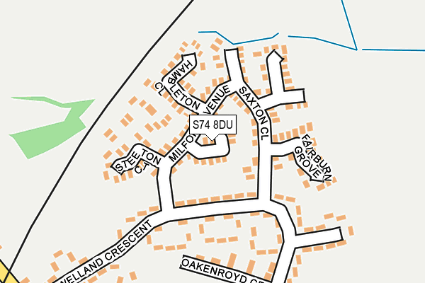 S74 8DU map - OS OpenMap – Local (Ordnance Survey)