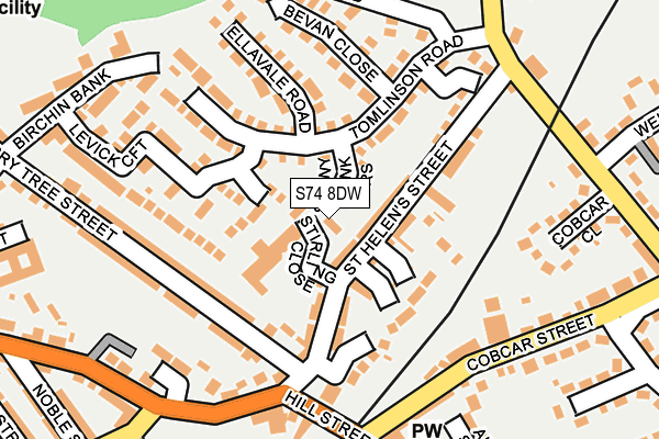 S74 8DW map - OS OpenMap – Local (Ordnance Survey)