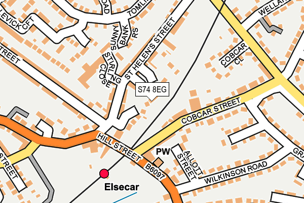 S74 8EG map - OS OpenMap – Local (Ordnance Survey)